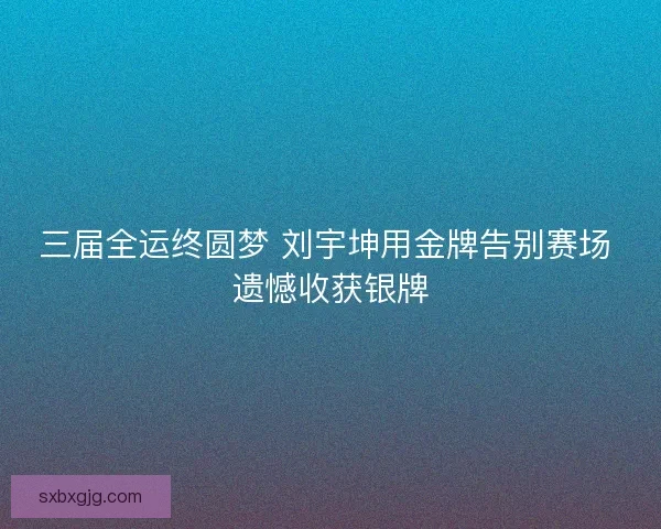 三届全运终圆梦 刘宇坤用金牌告别赛场 遗憾收获银牌