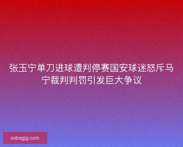 张玉宁单刀进球遭判停赛国安球迷怒斥马宁裁判判罚引发巨大争议