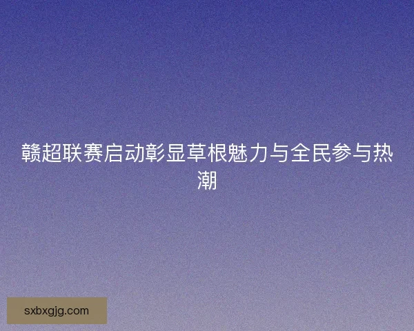 赣超联赛启动彰显草根魅力与全民参与热潮